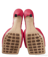 Fuchsia Pink Nappa Quilted Rubber Lido Leather Mules