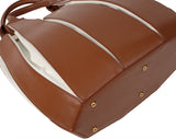 Domenico Vacca Julie Brown & White Leather Large Bag