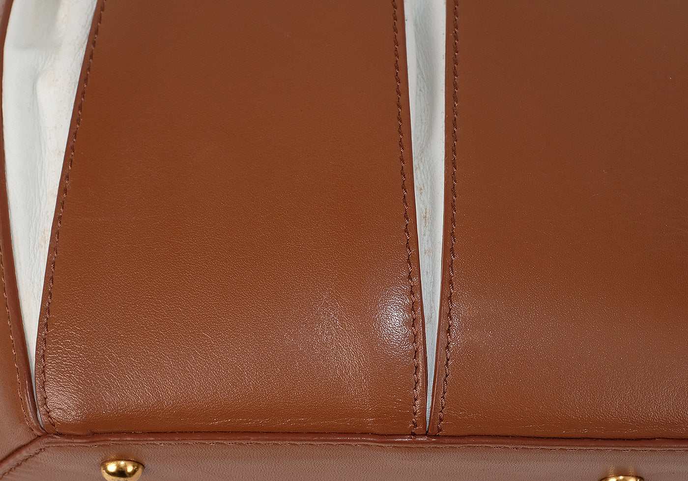 Domenico Vacca Julie Brown & White Leather Large Bag