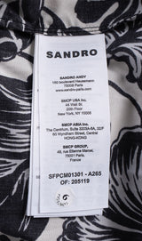 Sandro Perrine Black Floral Shirt M and Trouser L