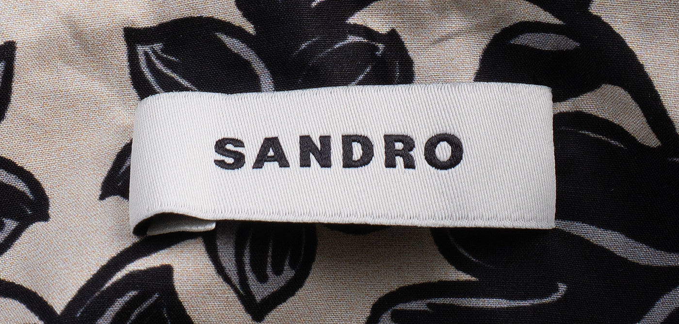 Sandro Perrine Black Floral Shirt M and Trouser L