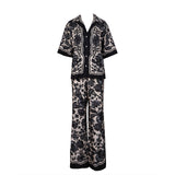 Sandro Perrine Black Floral Shirt M and Trouser L