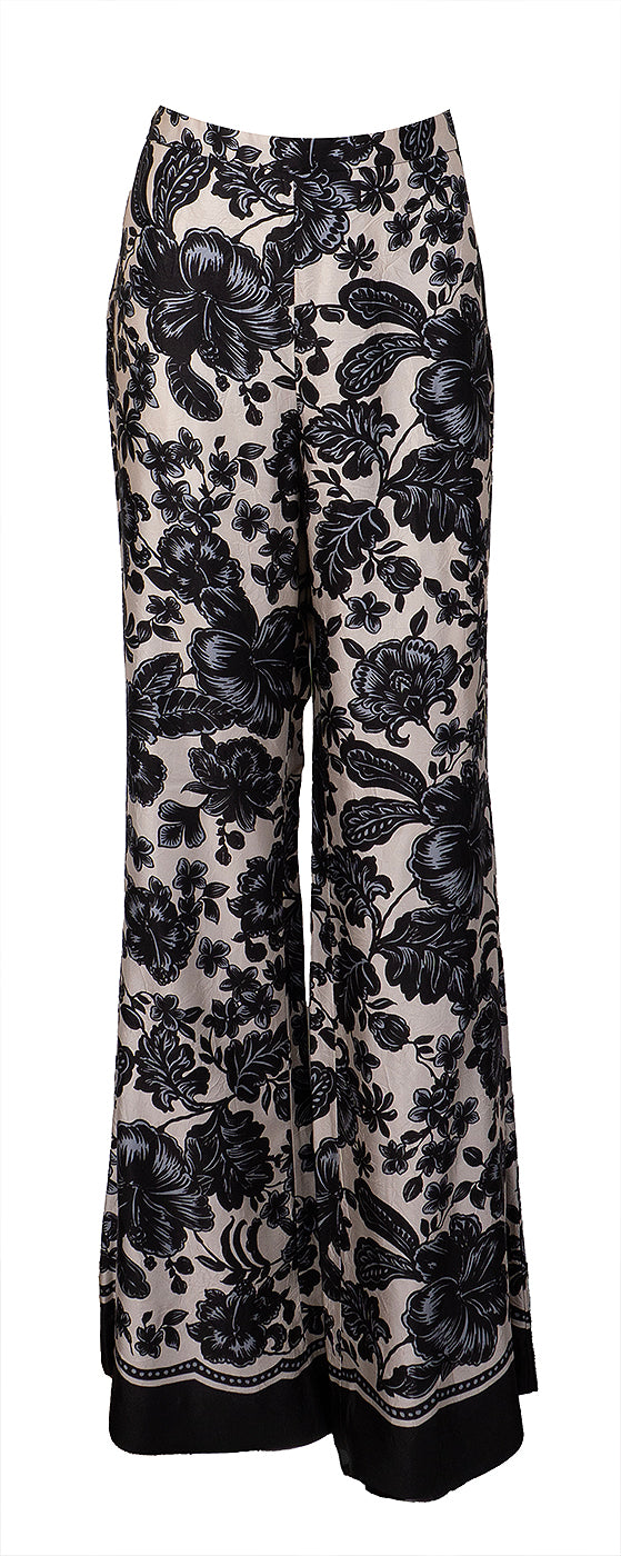 Sandro Perrine Black Floral Shirt M and Trouser L