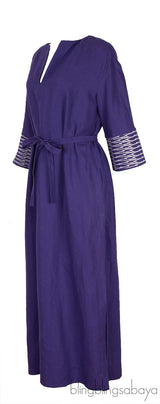 Leona Purple Linen Dress