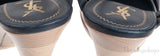 Yves Saint Laurent Blue Leather & Wood Heels Tribute