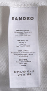 Sandro White Knotted Twill Shirt Dress M