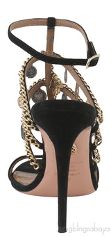 Chain Coin Slingback Sandals
