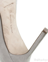 Grey Suede Pointed Toe Heels