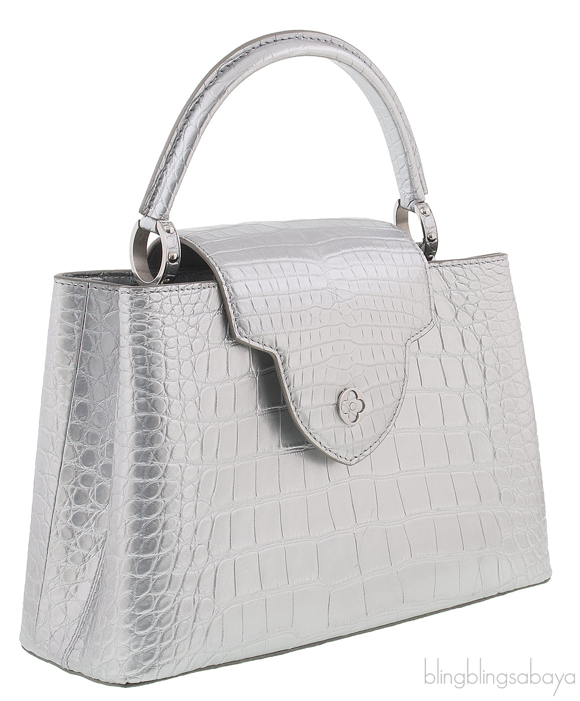 Capucine PM Alligator Argent