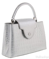 Capucine PM Alligator Argent
