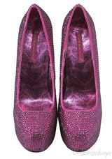 Hot Pink Rhinestone Pump