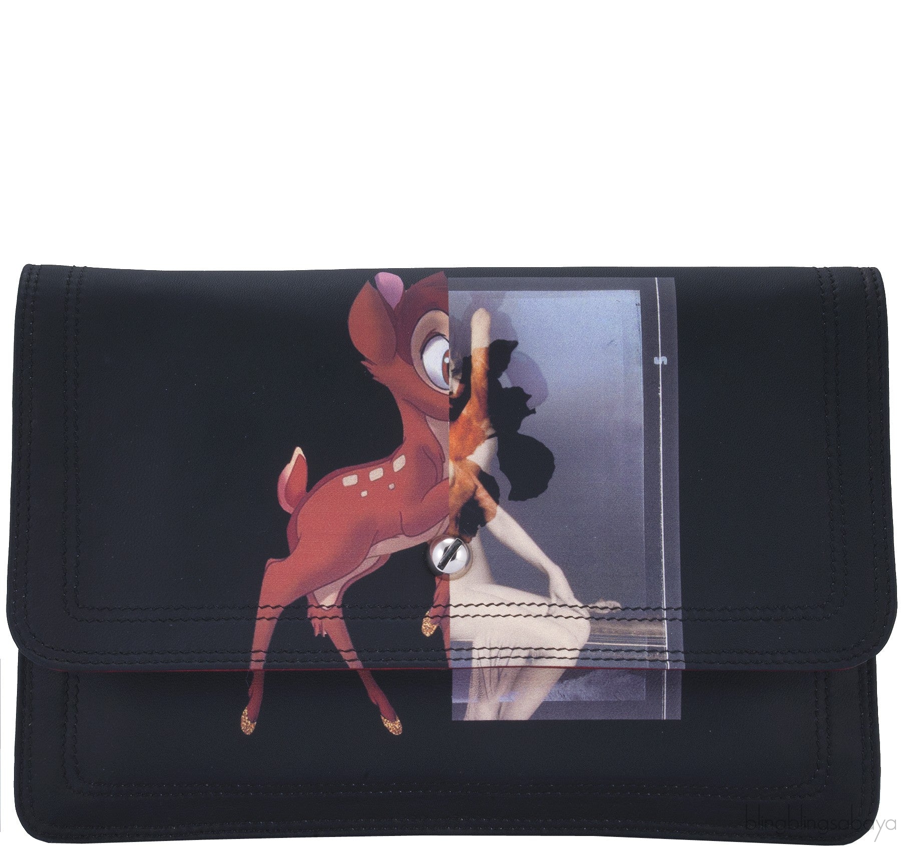 Bambi Antigona Black Clutch