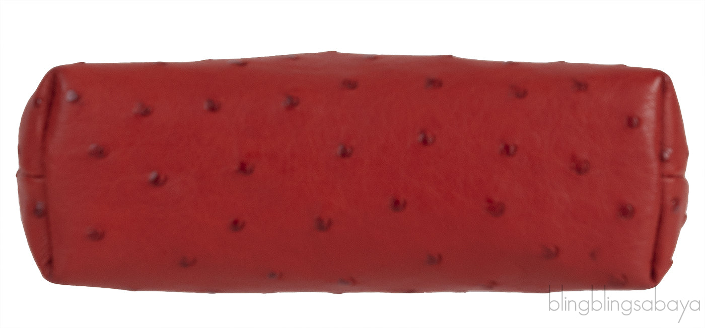Mini L14 Rust Ostrich Pouch