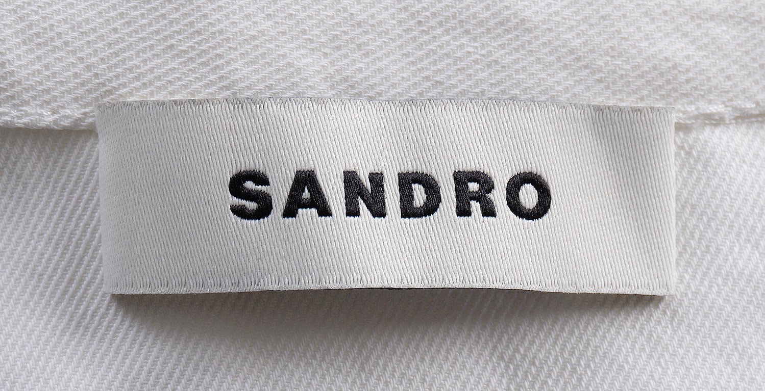 Sandro White Knotted Twill Shirt Dress M