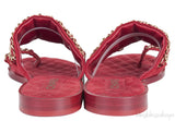 Red Suede & Chain Sandals