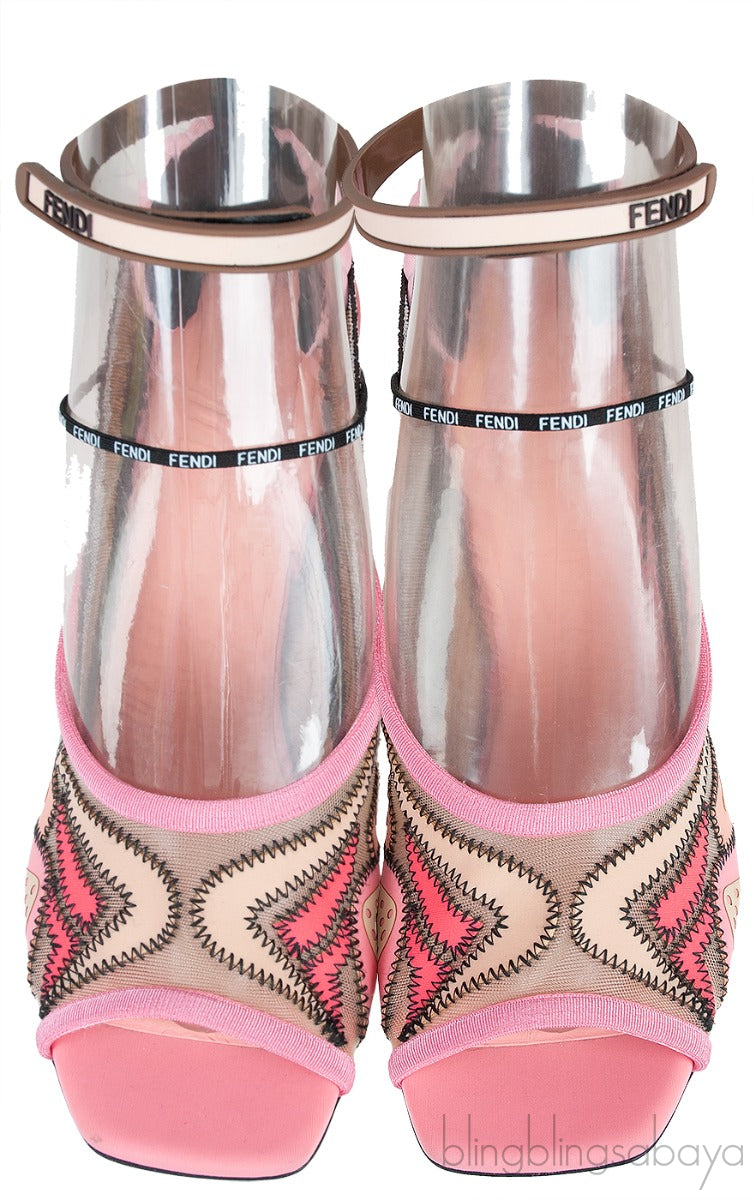 Pink Multicolor Slingback Sandals