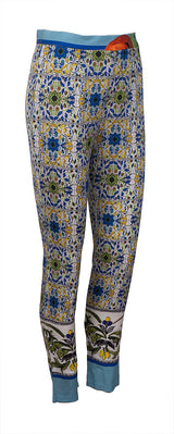 Dolce & Gabbana Majolica Multicolor Silk Trouser