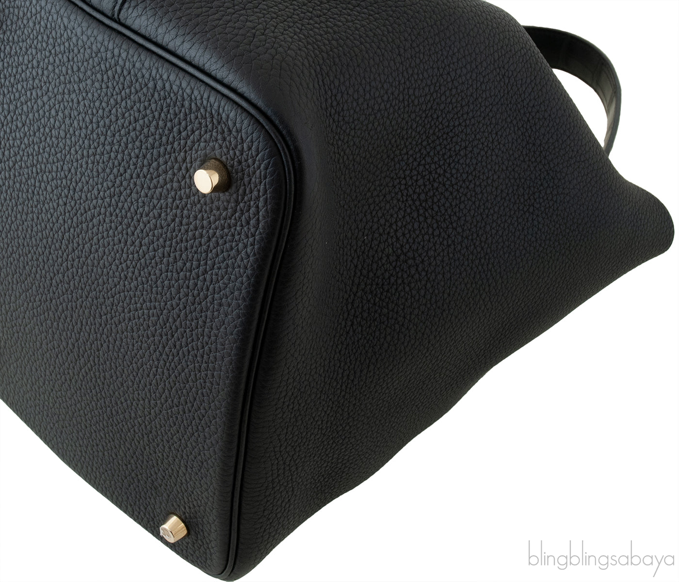 Hermes Picotin 22 Touch Black Matte Crocodile Handle Bag