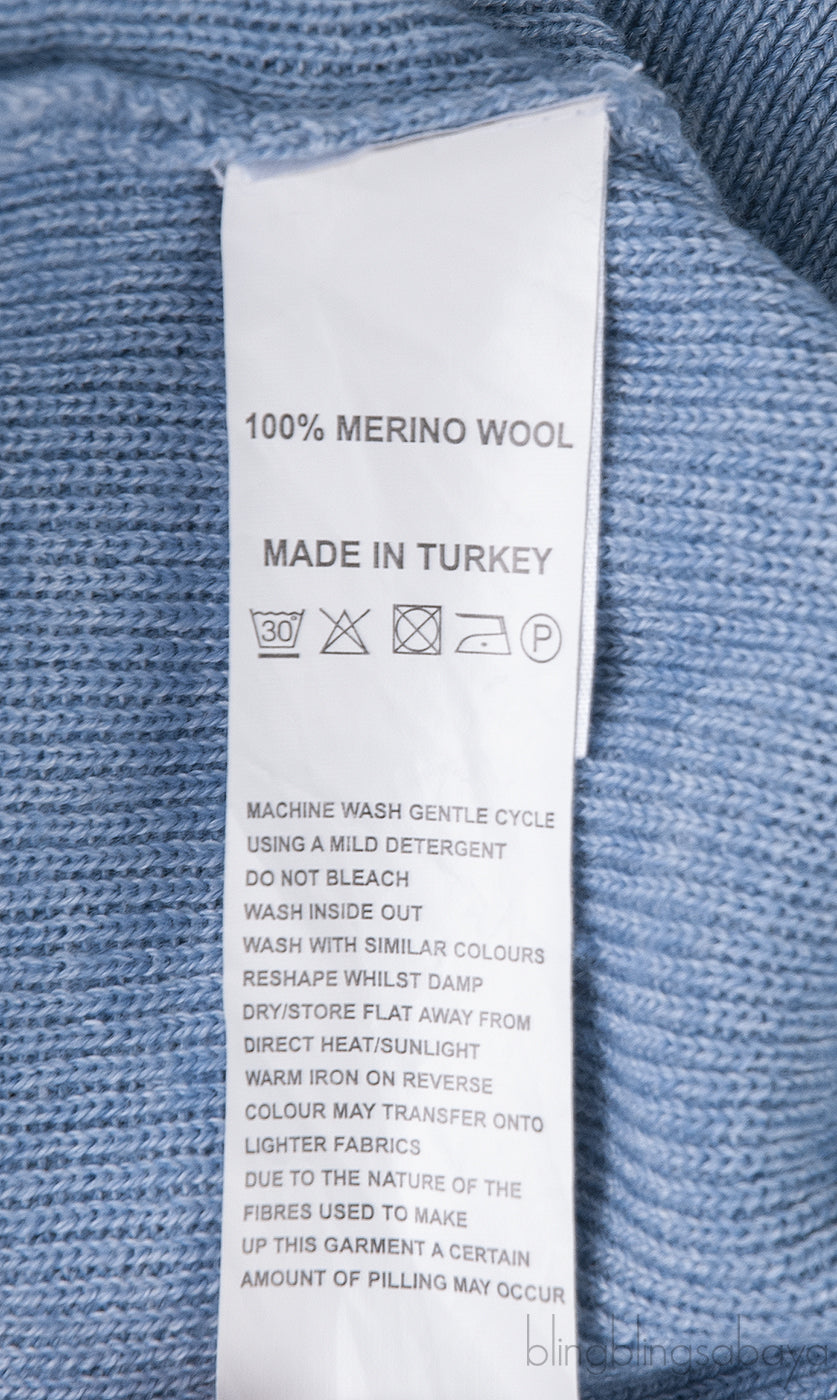 Blue Chinchillia Fur Lined Wool Hoodie and Pants