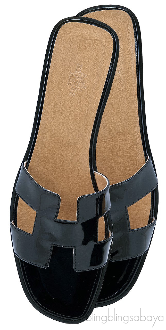 Black Patent Oran Sandals