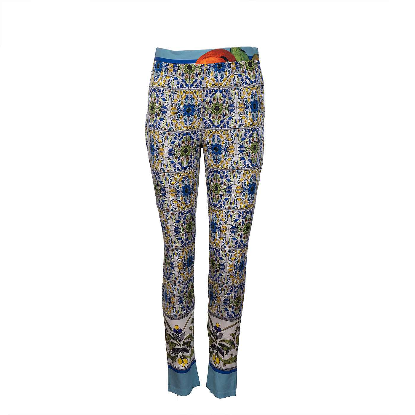 Dolce & Gabbana Majolica Multicolor Silk Trouser