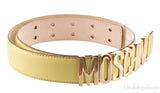 Logo Yellow Leather Belt