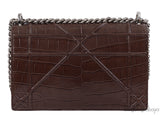 Christian Dior Diorama Brown Crocodile Flap Bag