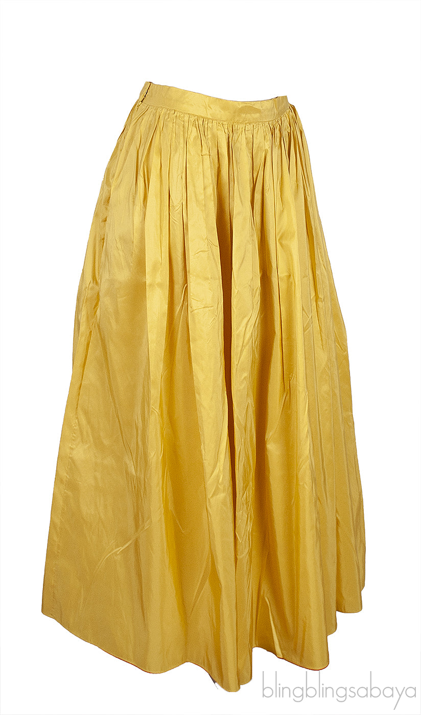 Yellow Silk Maxi Skirt