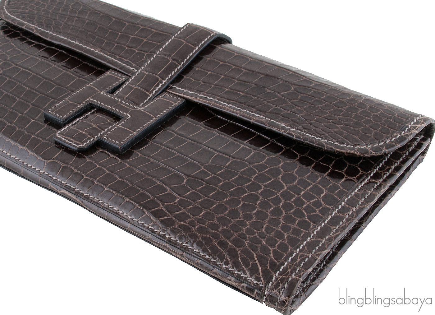 Jige Clutch Crocodile Graphite
