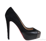 Christian Louboutin Maggie 140 Black Nappa & Pony Heels