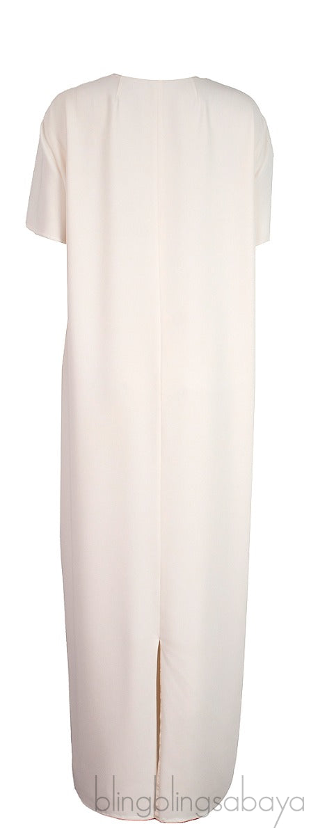 Off-White Plain Maxi Dress