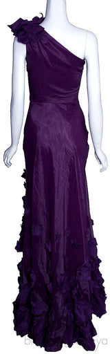 One Shoulder Purple Long Dress