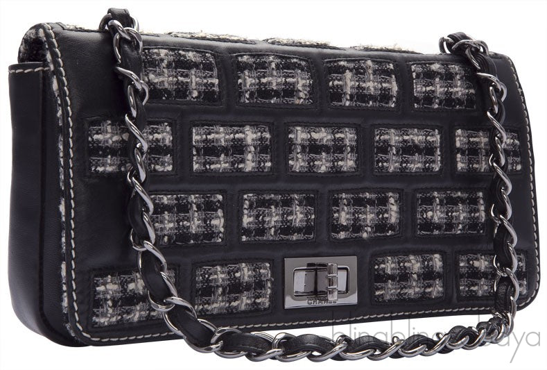 2.55 Reissue Black Leather&Tweed
