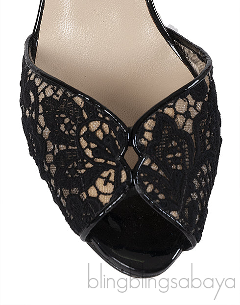 Jimmy Choo Black Flair Peep Sandals