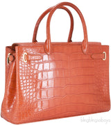 Darcy Orange Alligator Crocodile Bag