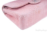Classic Jumbo Pink Python Flap Bag