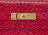 Kelly 32 Vintage Red Lizard Sellier