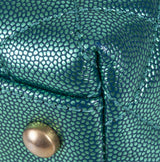 Metallic Green Quilted Caviar Leather Small Coco Top Handle Bag