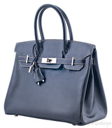 Birkin 30 Black Box Beige Stitching