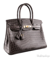 Birkin 30 Graphite Crocodile GHW