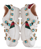 Ace Embroidered Platform Sneaker w/ Crystals