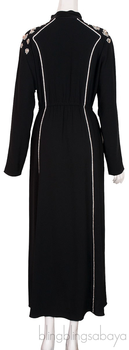 Black Crystal Embellished Dress