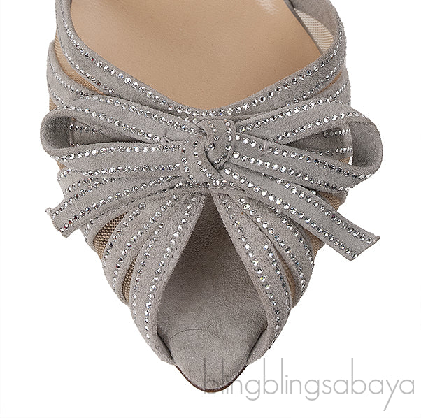Suede Mesh Embellished Araborda 70 Slingback Sandals