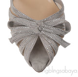 Suede Mesh Embellished Araborda 70 Slingback Sandals