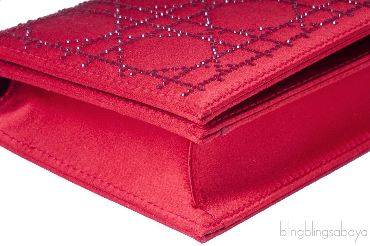 Red Strass Evening Shoulder Clutch