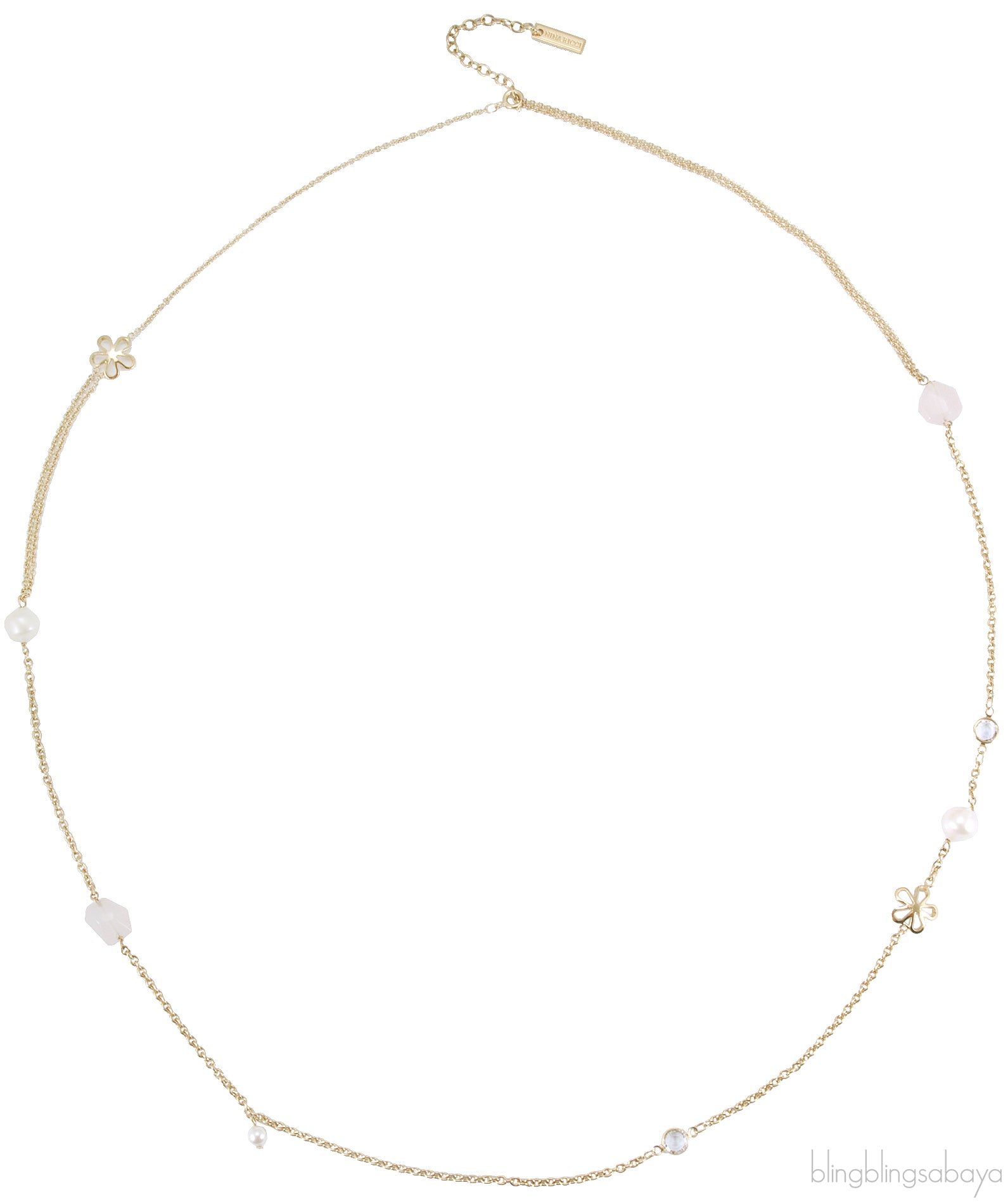 Flower Pearl Long Necklace