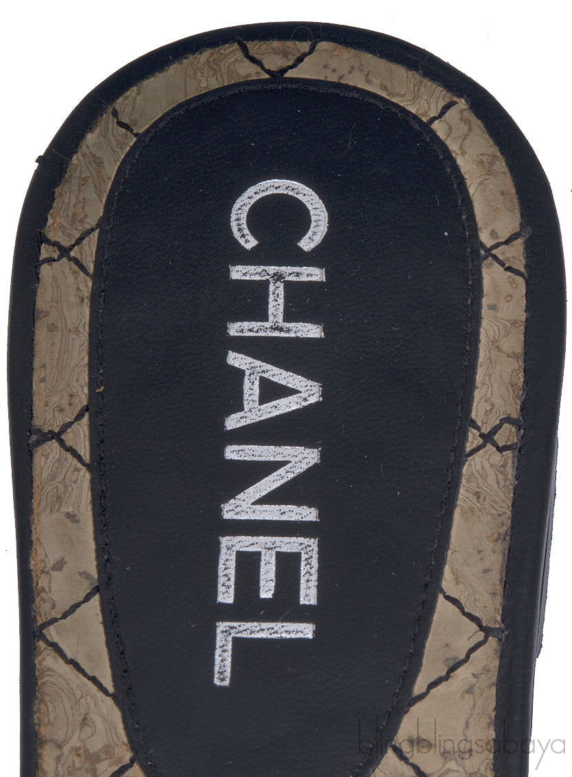 Black Camellia Flat Mules*