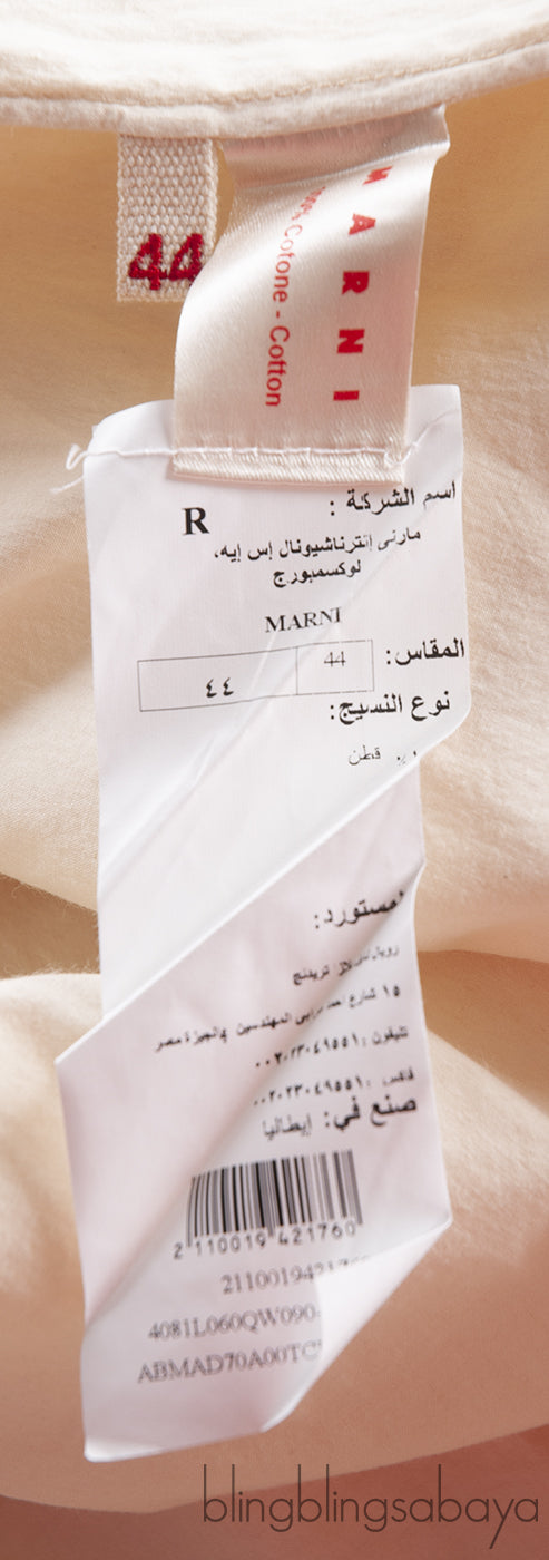 Marni Beige Plain Cotton Midi Dress