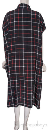 Black Checkered Shirt Oversize Dress