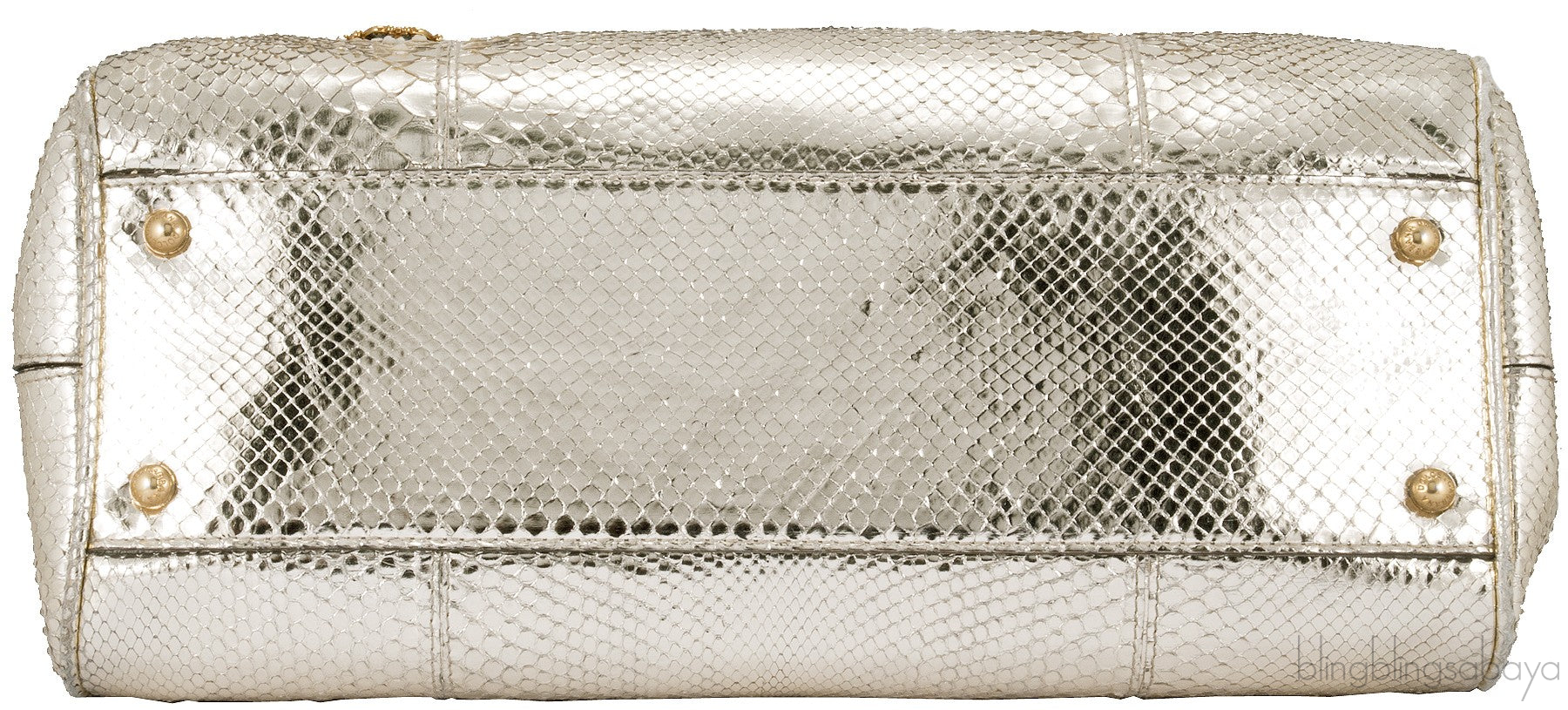 Miss Sicily Metallic Gold Snakeskin Bag